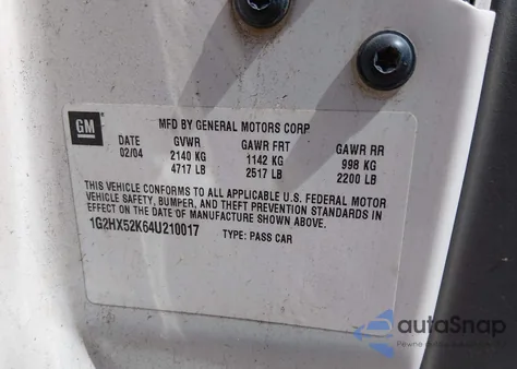 2004 Pontiac Bonneville Se from USA, damaged, VIN 1G2HX52K64U210017